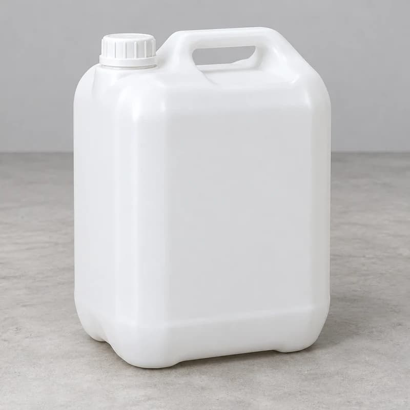 A white plastic jerrycan